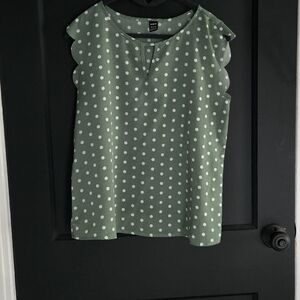 Green Polka Dot Women's Top